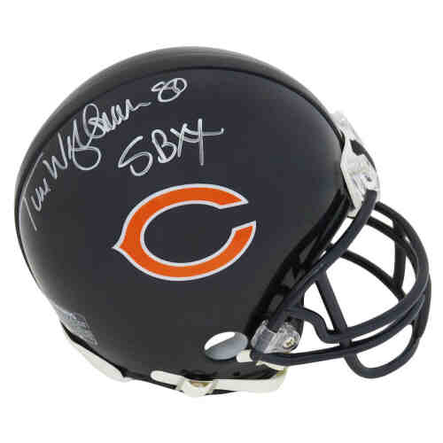 Tim Wrightman Signed Chicago Bears Riddell Mini Helmet w/SB XX