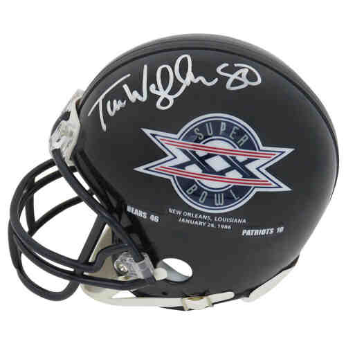Tim Wrightman Signed Chicago Bears Super Bowl XX Champs Logo Riddell Mini Helmet