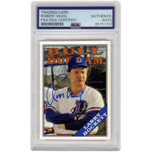 Robert Wuhl Signed Bull Durham 2016 Topps Archives  Larry Hockett Trading Card #BD-LH &ndash; (PSA Encapsulated)