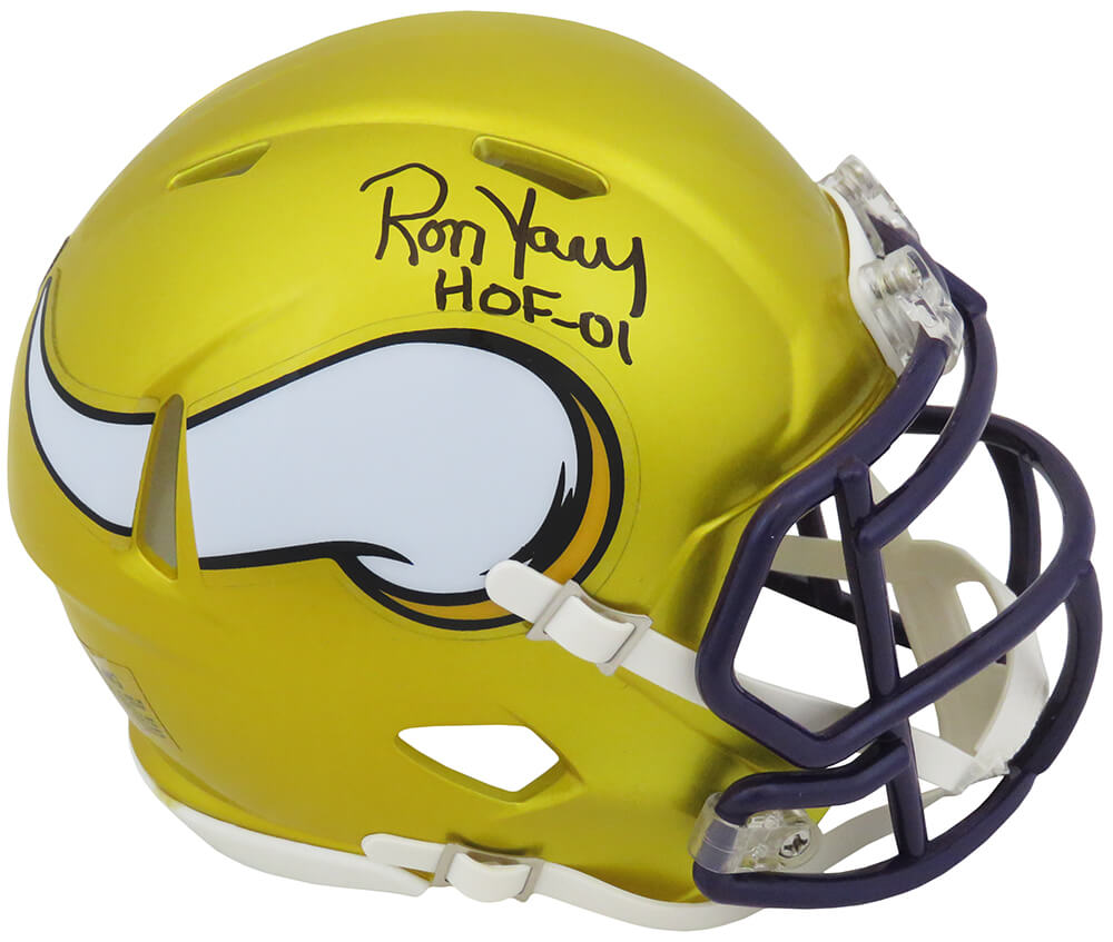 Ron Yary Signed Minnesota Vikings FLASH Riddell Speed Mini Helmet