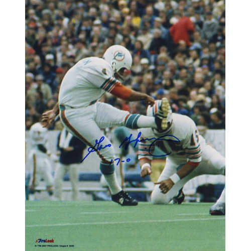 Garo Yepremian Signed Miami Dolphins Field Goal 8x10 Photo w/17-0