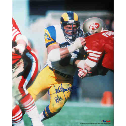 Jack Youngblood Signed Los Angeles Rams vs 49ers Action 16x20 Photo w/HF'01