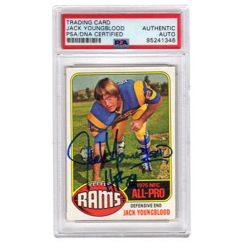 Jack Youngblood Signed Los Angeles Rams 1976 Topps Football Trading Card #310 - (PSA Encapsulated)