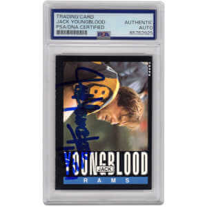 Jack Youngblood Signed Rams 1985 Topps Football Card #88 w/HF&rsquo;01 &ndash; (PSA Encapsulated)