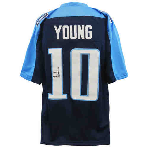 Vince Young Signed Blue Custom Football Jersey