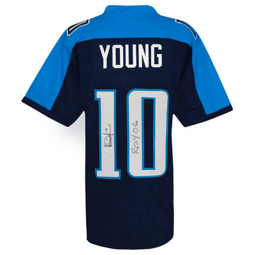Vince Young Signed Blue Custom Football Jersey w/ROY'06