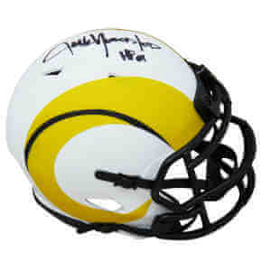 Jack Youngblood Signed Los Angeles Rams Lunar Eclipse White Matte Riddell Speed Mini Helmet w/HF'01