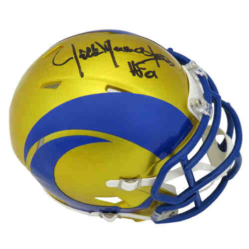 Jack Youngblood Signed Los Angeles Rams FLASH Riddell Speed Mini Helmet w/HF'01