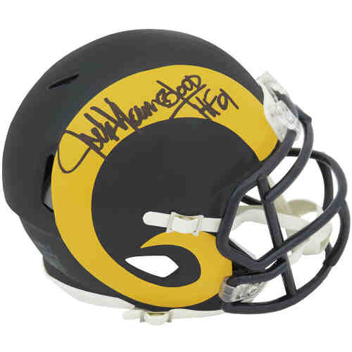 Jack Youngblood Signed Los Angeles Rams Throwback Riddell Speed Mini Helmet w/HF'01