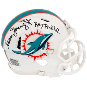 Sean Young Signed Miami Dolphins Riddell Speed Mini Helmet w/Ray Finkle