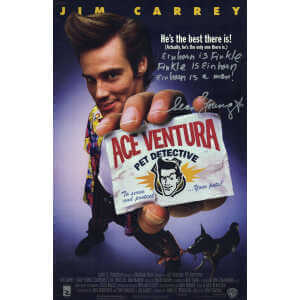 Sean Young Signed Ace Ventura Pet Detective 11&times;17 Movie Poster w/Einhorn Is Finkle, Finkle Is Einhorn, Einhorn Is A Man
