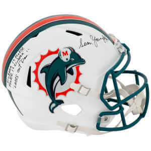 Sean Young Signed Miami Dolphins Riddell Full Size Speed Replica Helmet w/Laces Out, Dan & Quote