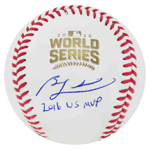 Ben Zobrist Signed Rawlings Official 2016 World Series MLB Baseball w/16 WS MVP