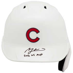 Ben Zobrist Signed Chicago Cubs White Rawlings Full Size Batting Helmet w/2016 WS MVP