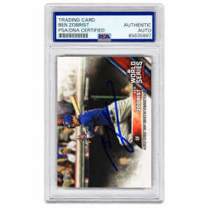 Ben Zobrist Signed Chicago Cubs 2016 Topps World Series Champions Baseball Card #WS-14 (PSA Encapsulated)