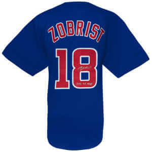 Ben Zobrist Signed Blue Custom Baseball Jersey w/2016 WS MVP