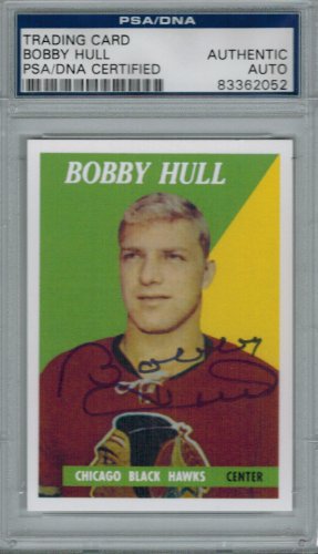 Bobby Hull Signed Autographed Blackhawks 1958-59 Rookie Re-print Card #66 PSA/DNA