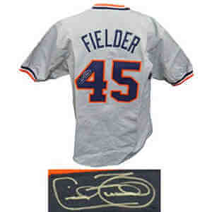 Cecil Fielder Signed Grey Custom Baseball Jersey