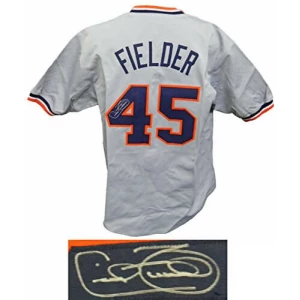 Cecil Fielder Signed Grey Custom Baseball Jersey