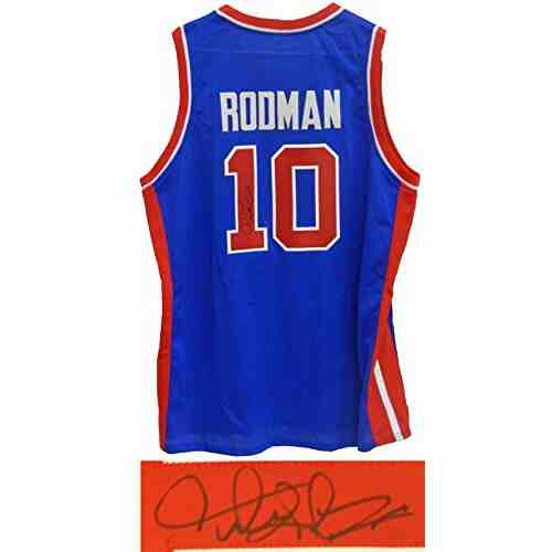 Dennis Rodman Signed Blue Custom Basketball Jersey