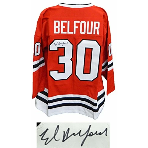 Ed Belfour Signed Red Custom Jersey