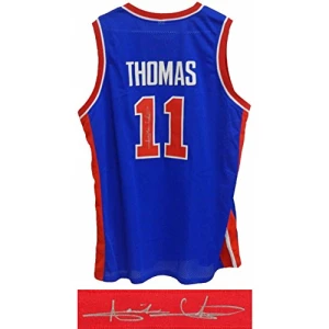 Isiah Thomas Signed Blue Throwback Custom Basketball Jersey